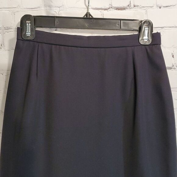 Escada by Margaretha Ley navy blue wool pencil skirt size XS - Picture 2 of 11